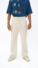 Cream Pleated Trousers