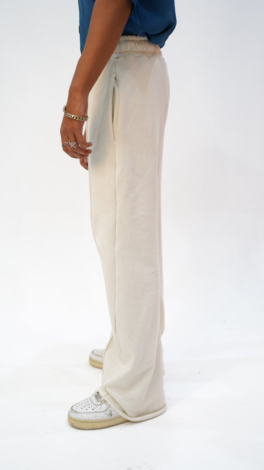 Cream Pleated Trousers