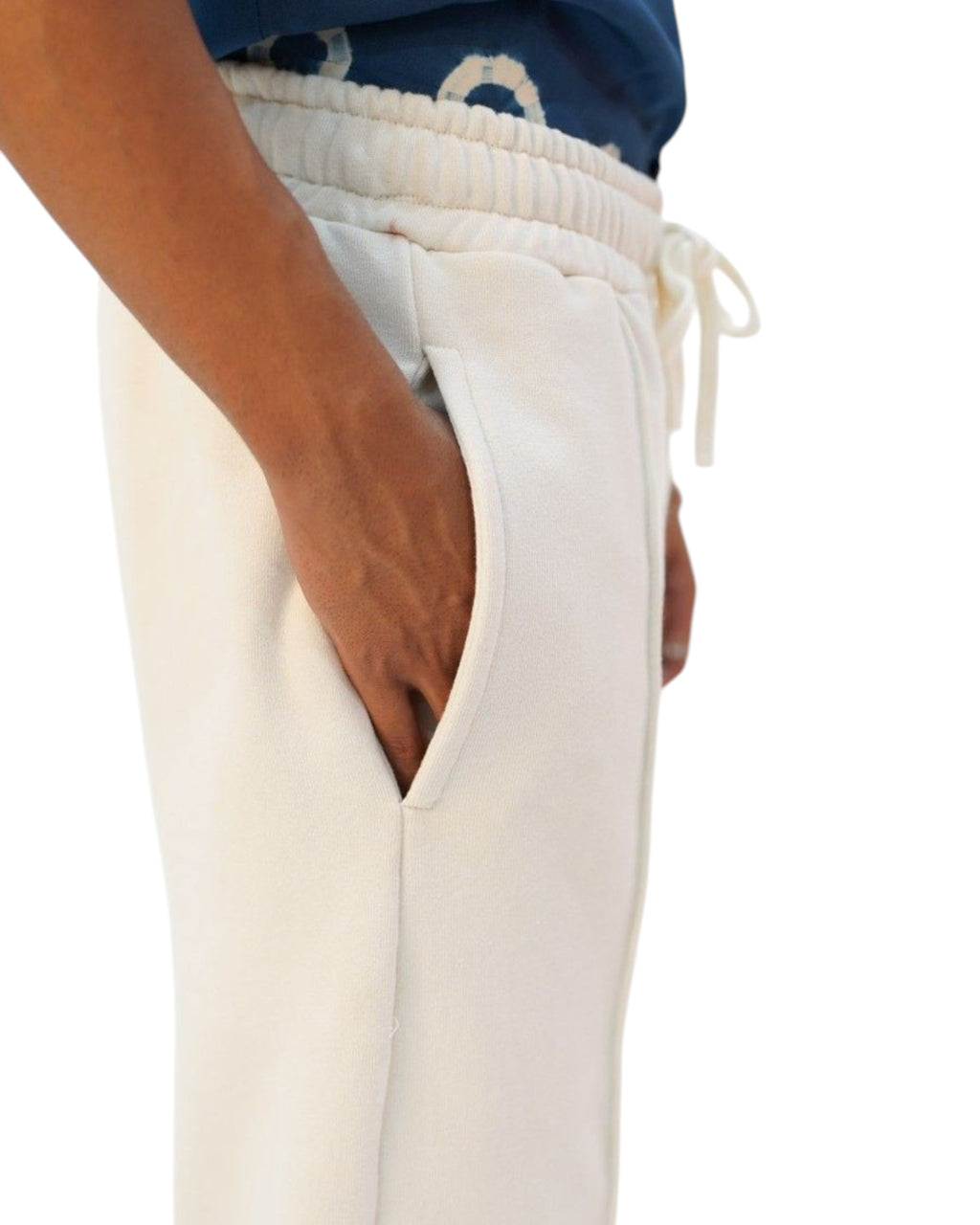 Cream Pleated Flared Trousers
