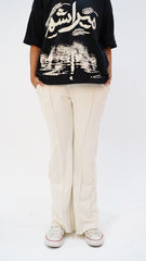 Cream Pleated Trousers