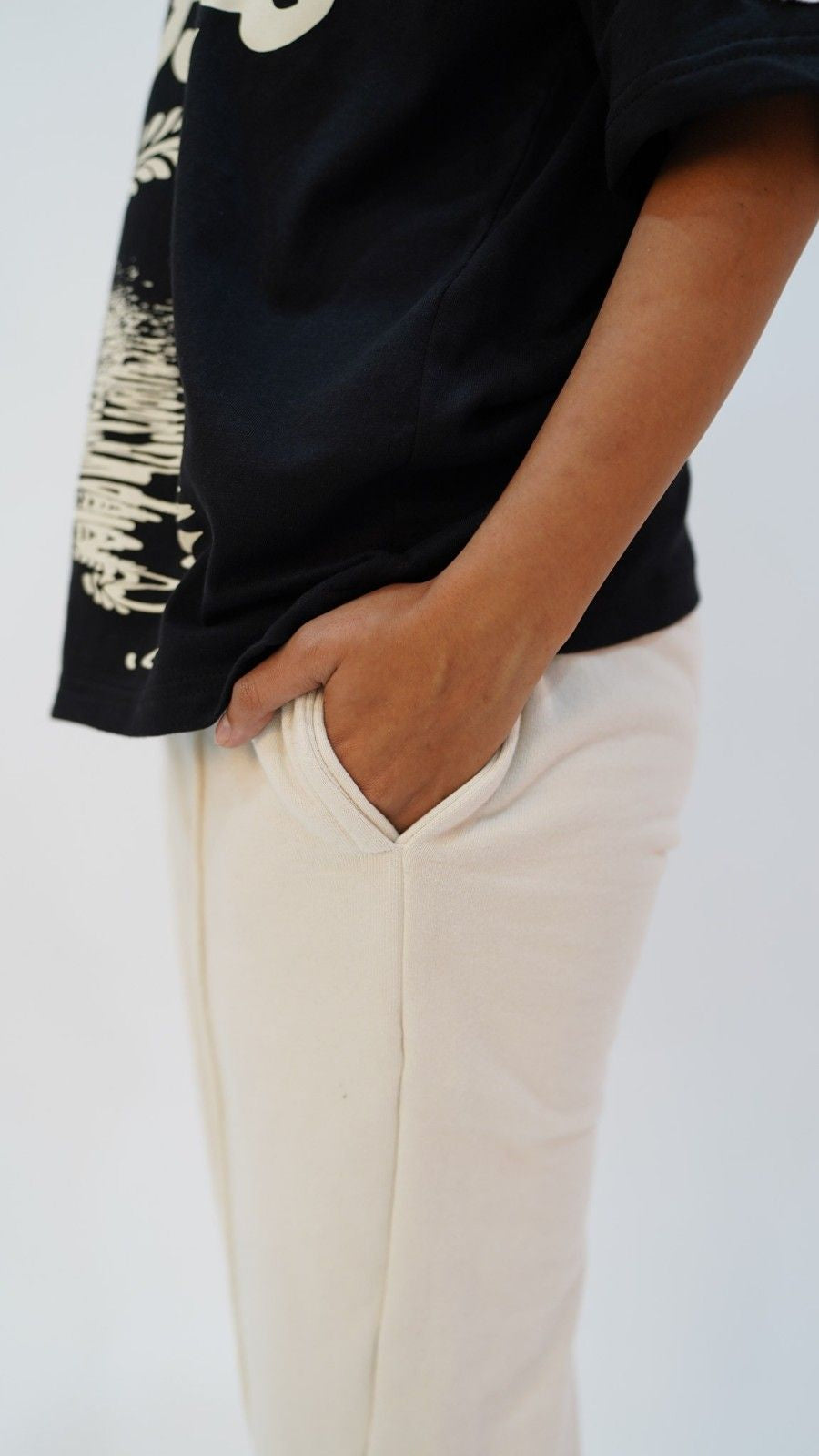 Cream Pleated Trousers