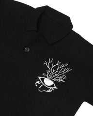 Hand Woven Bleeding Eyes Polo – Black
