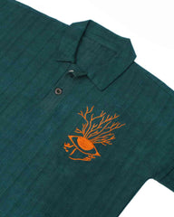 Hand Woven Bleeding Eyes Polo – Teal