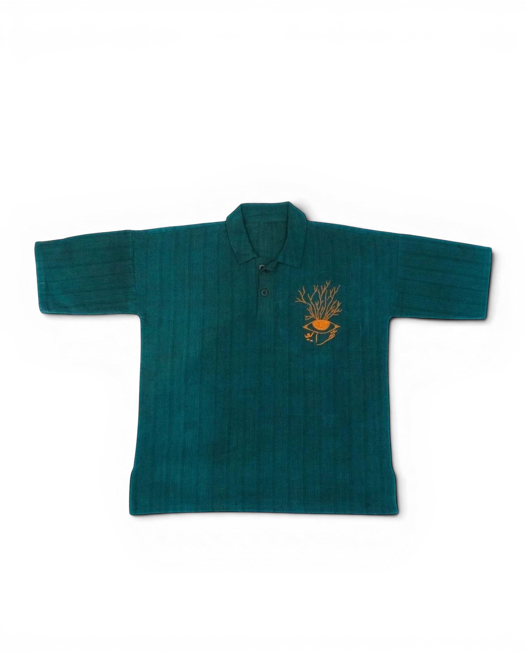 Hand Woven Bleeding Eyes Polo – Teal