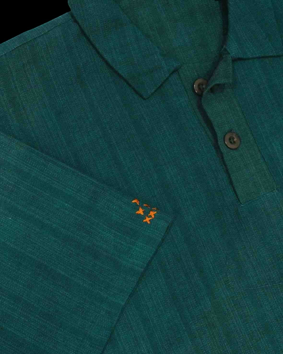Hand Woven Bleeding Eyes Polo – Teal