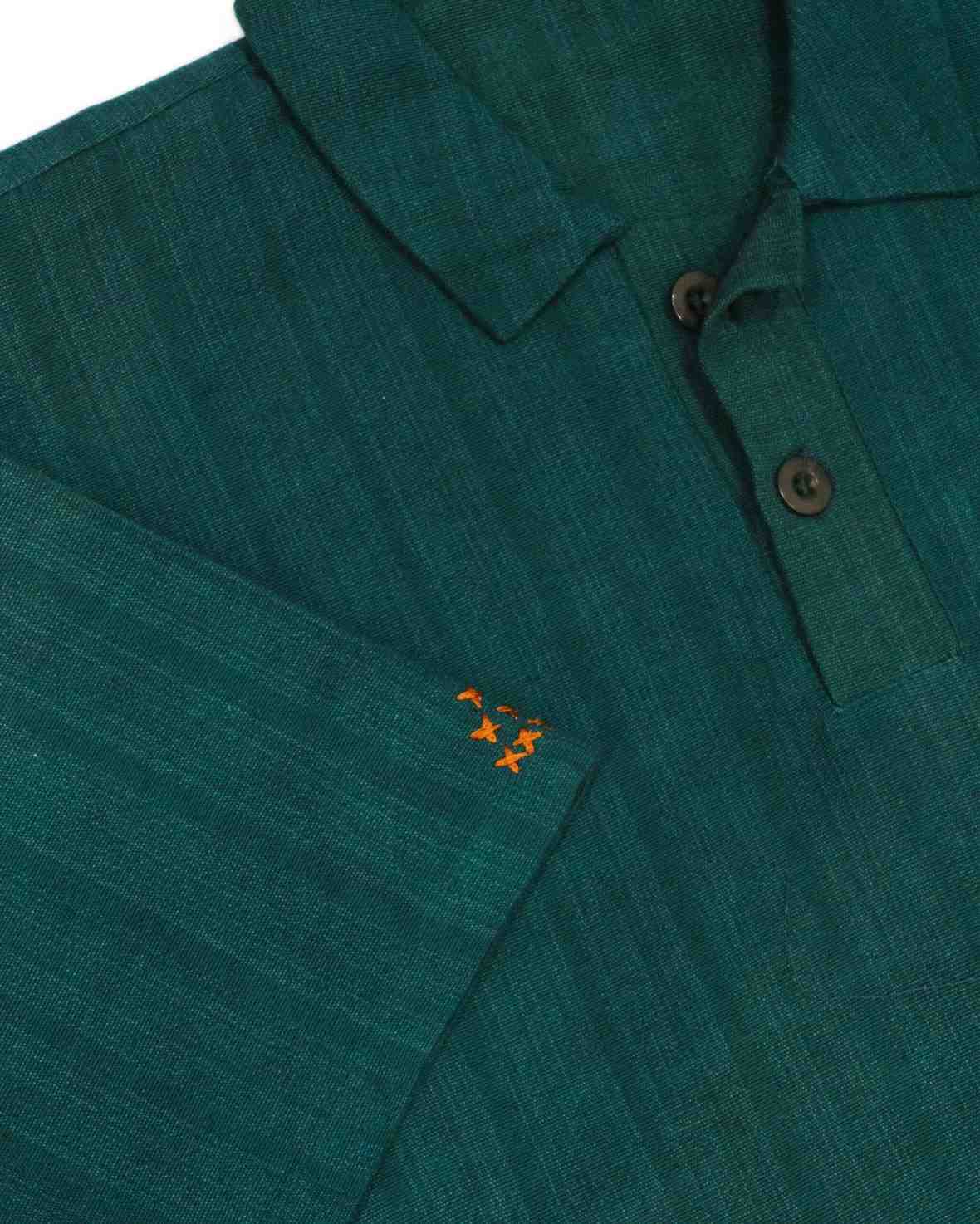 Hand Woven Bleeding Eyes Polo – Teal