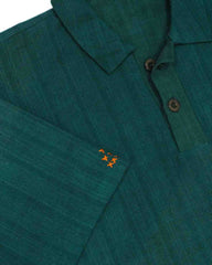 Hand Woven Bleeding Eyes Polo – Teal