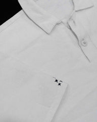 Hand Woven Bleeding Eyes Polo – White