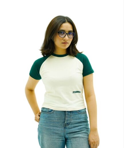 Raglan Baby Tee (cream/green)