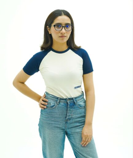 Raglan Baby Tee (cream/navy)