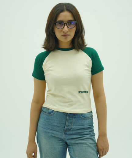 Raglan Baby Tee (cream/green)